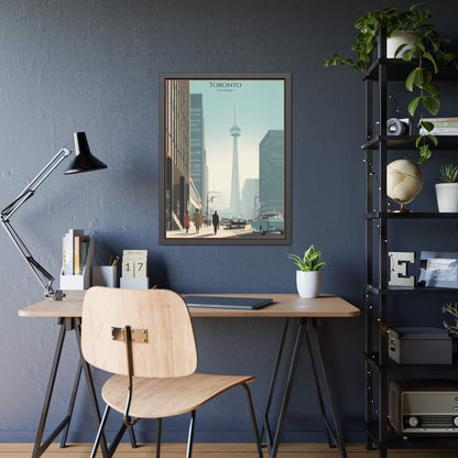 Toronto CN Tower Framed Poster — Vintage Cityscape Wall Art
