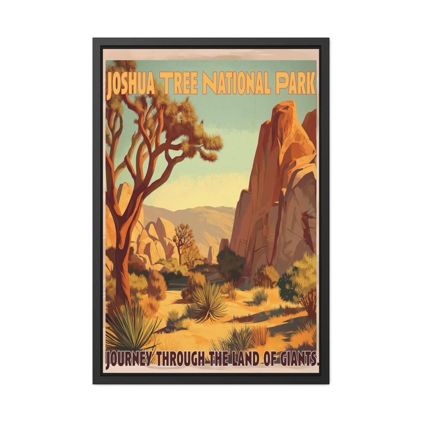 Joshua Tree National Park Framed Poster — Vintage Travel Wall Art_M