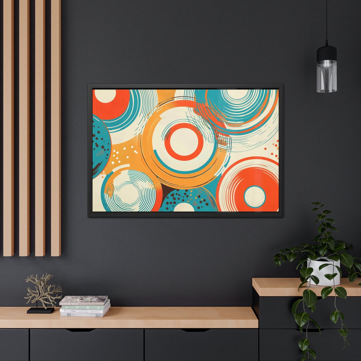 Modern Geometric Wall Art – Framed Abstract Poster for Home Decor