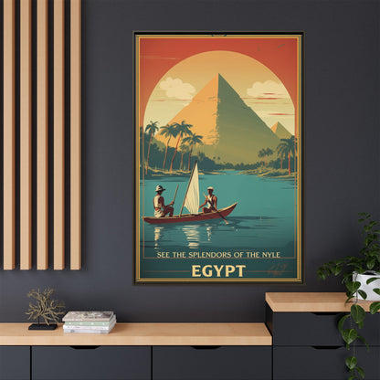 See the Splendors of the Nile — Egypt Vintage Matte Canvas Framed