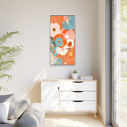 Framed Floral Canvas Art Print — Colorful Abstract Blooms