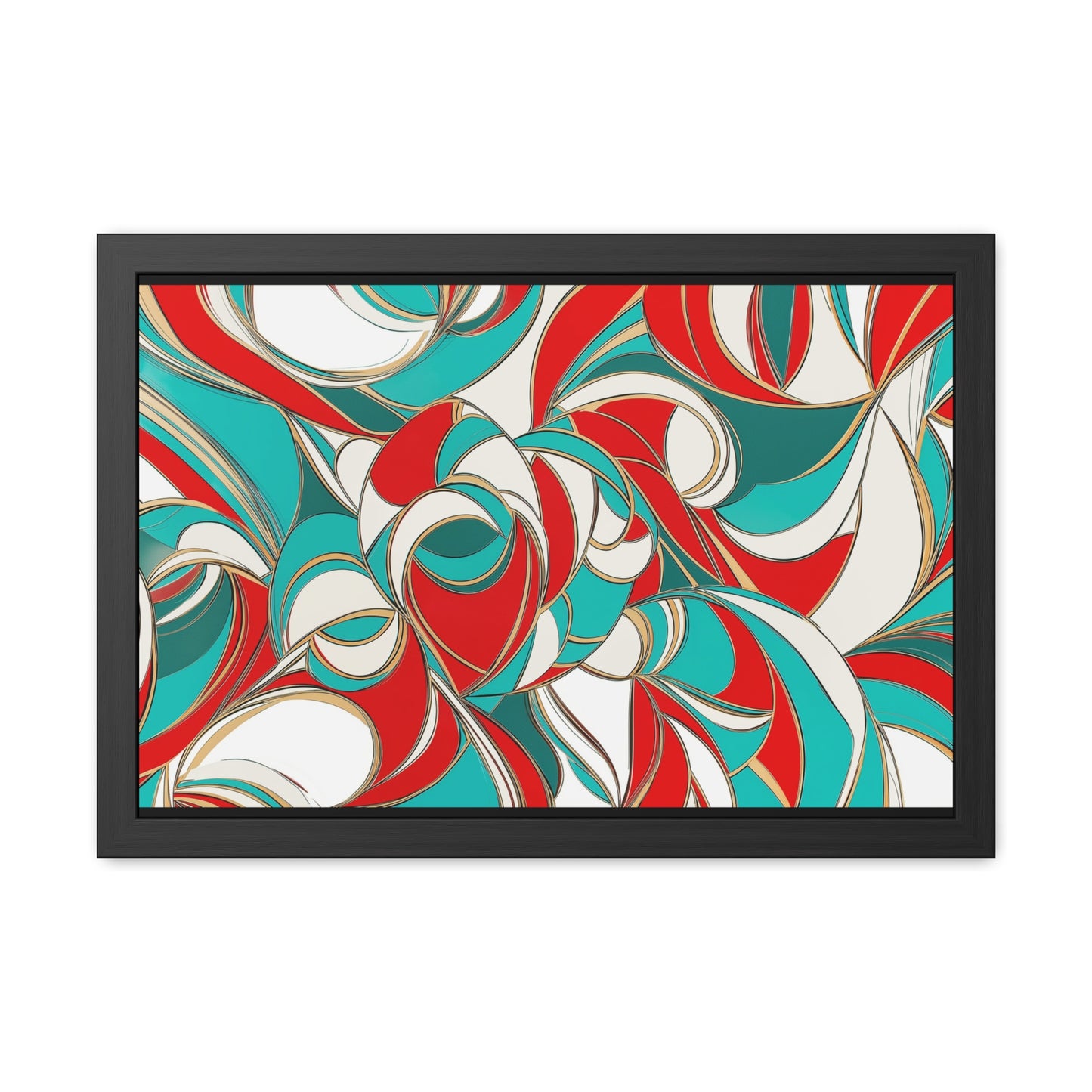 Modern Abstract Framed Poster, Red and Blue Wall Art, Geometric Decor for Contemporary Homes