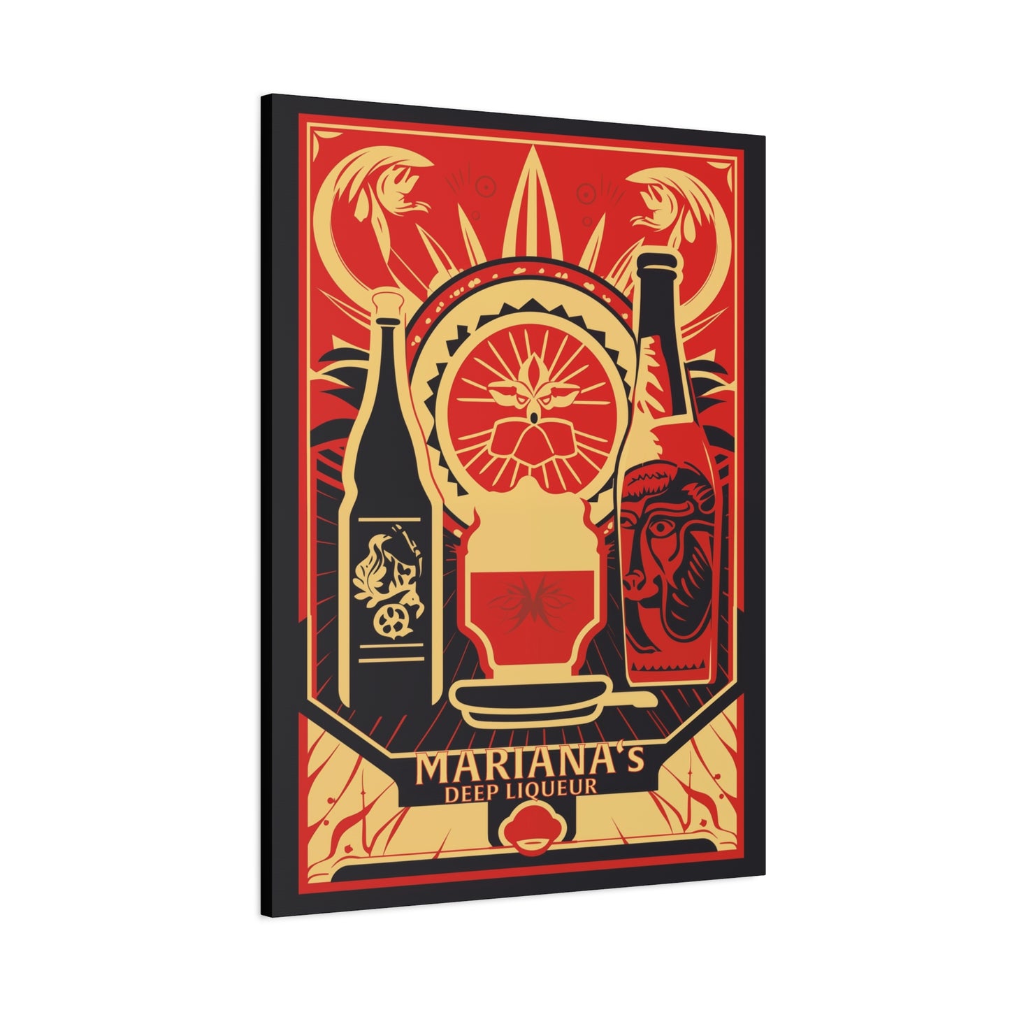 "Vintage Mariana's Deep Liqueur Poster - Frameless Stretched Matte Canvas Wall Art" Matte Canvas, Stretched, 1.25"