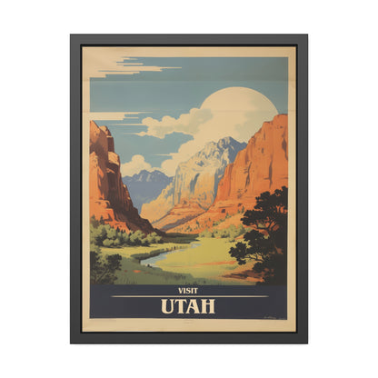 Utah Vintage Travel Poster — Framed Wall Art