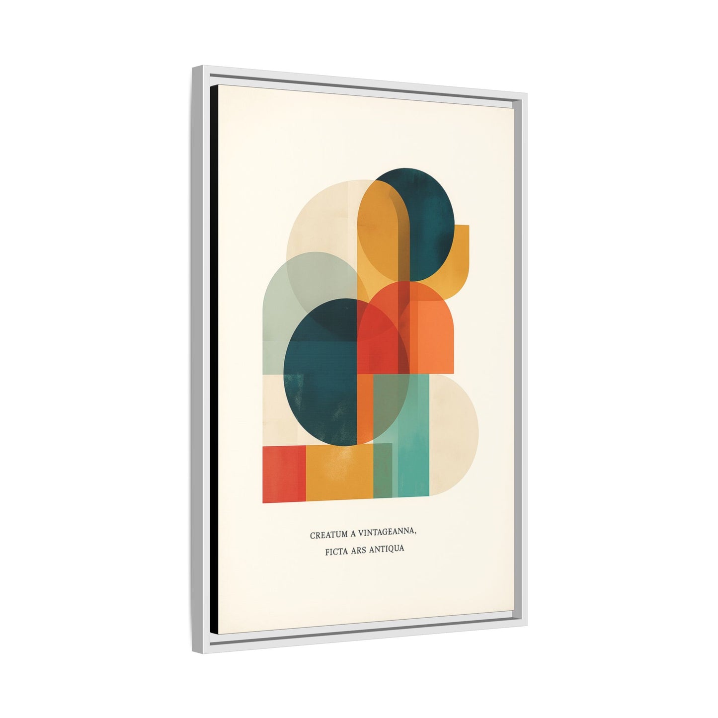 Creative Vision Framed Abstract Canvas Wall Art — Mid-Century Modern Geometric Design | Vintageanna