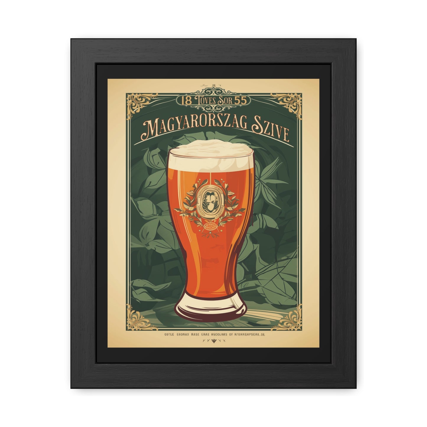 Vintage Beer Poster - Magyarország Szíve (Heart of Hungary) Art Print (Hungarian Language) Framed Posters