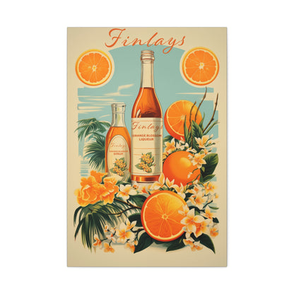 "Vintage Finlay’s Orange Blossom Liqueur Poster - Matte Canvas Stretched Wall Art" Matte Canvas, Stretched, 1.25"