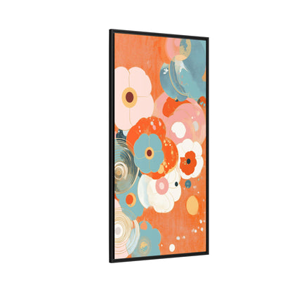 Framed Floral Canvas Art Print — Colorful Abstract Blooms
