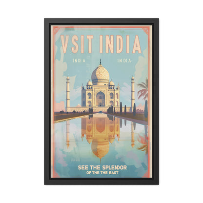 Vintage India Travel Poster — “See the Splendor of the East” | Framed Wall Art by Vintageanna