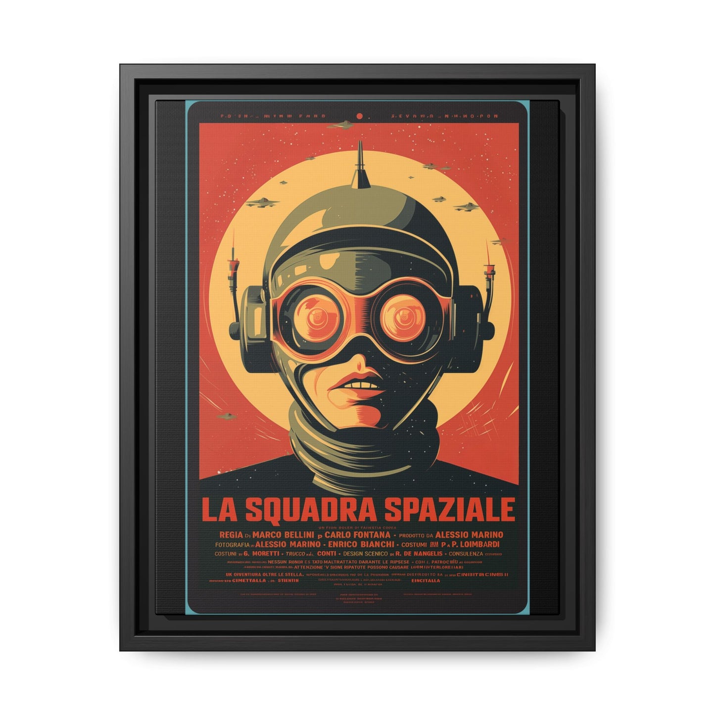 La Squadra Spaziale Retro Space Poster — Matte Framed Canvas