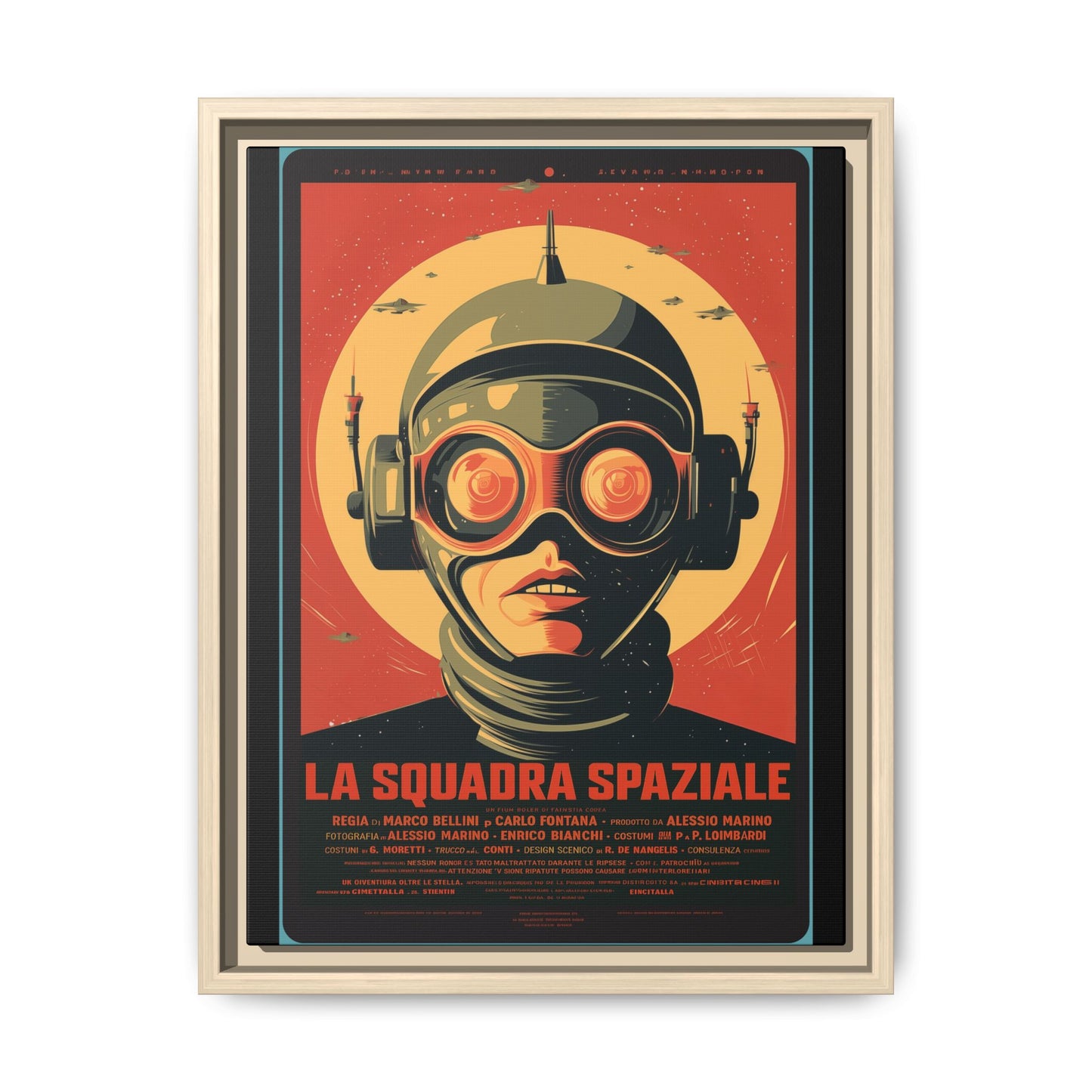 La Squadra Spaziale Retro Space Poster — Matte Framed Canvas