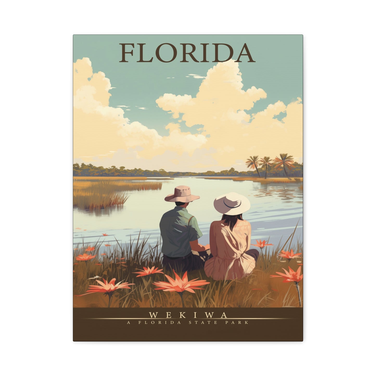 "Vintage Florida Wekiwa State Park Poster - Matte Canvas Stretched Wall Art" Matte Canvas, Stretched, 1.25"