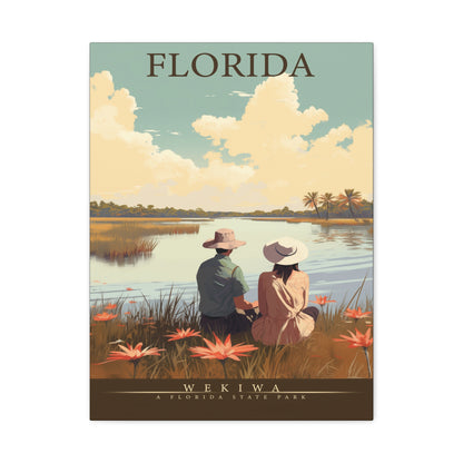 "Vintage Florida Wekiwa State Park Poster - Matte Canvas Stretched Wall Art" Matte Canvas, Stretched, 1.25"