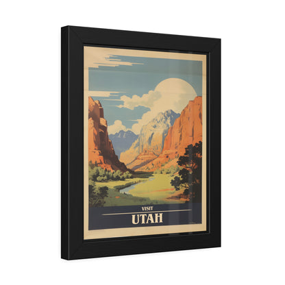Utah Vintage Travel Poster — Framed Wall Art