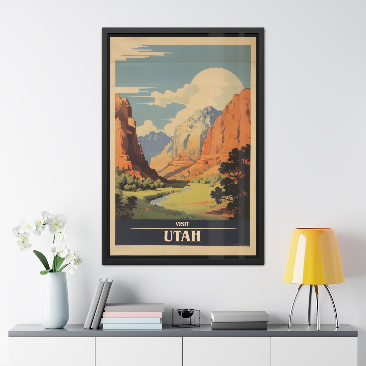 Vintage Utah Poster - Iconic Landscape of Zion National Park Art Print Framed Posters