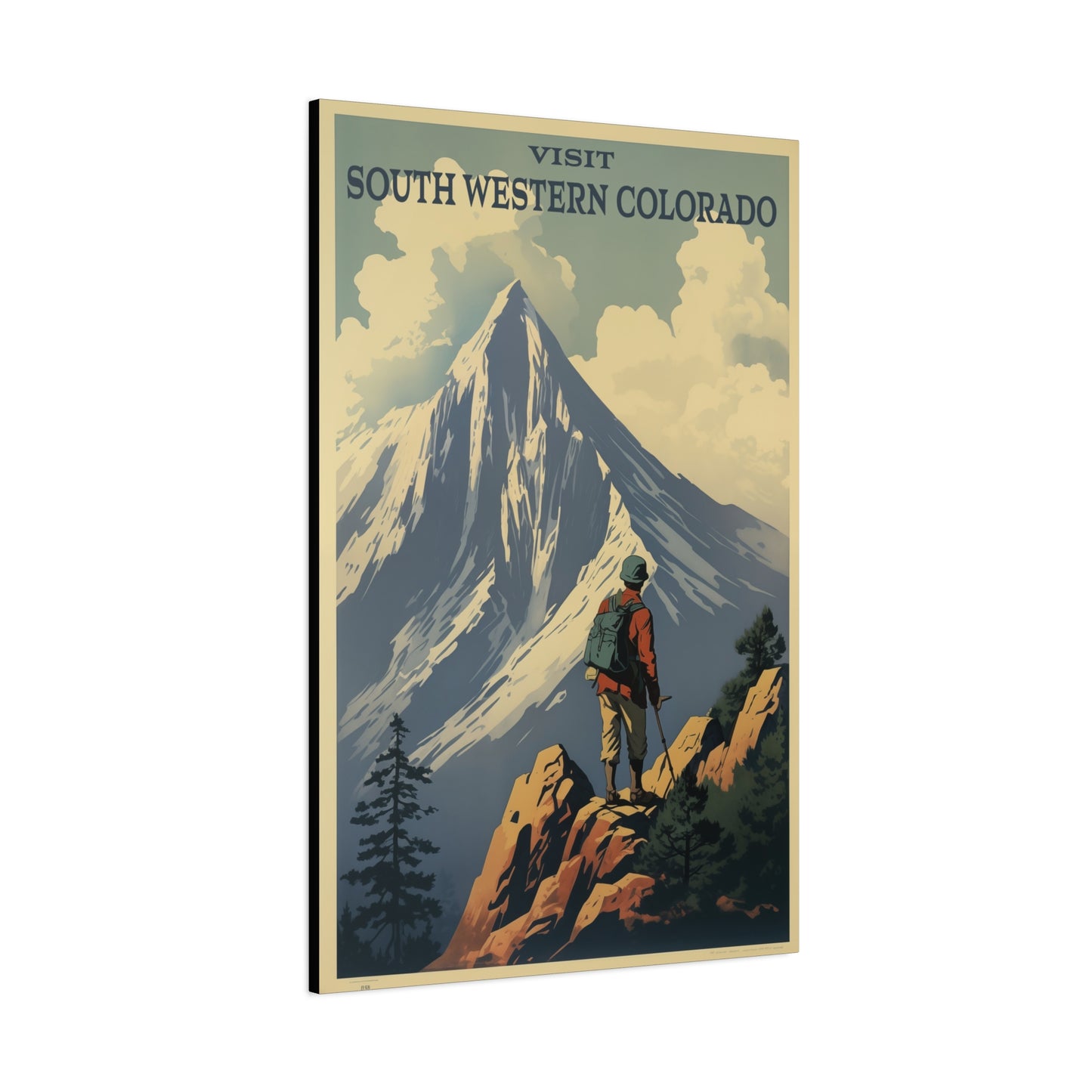 "Visit Southwestern Colorado Poster - Matte Stretched Canvas Wall Art" Matte Canvas, Stretched, 1.25"