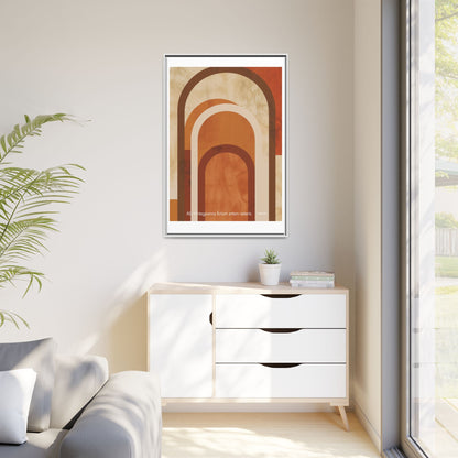 Abstract Arch Framed Canvas Wall Art — Mid-Century Modern Minimalist Decor | Vintageanna