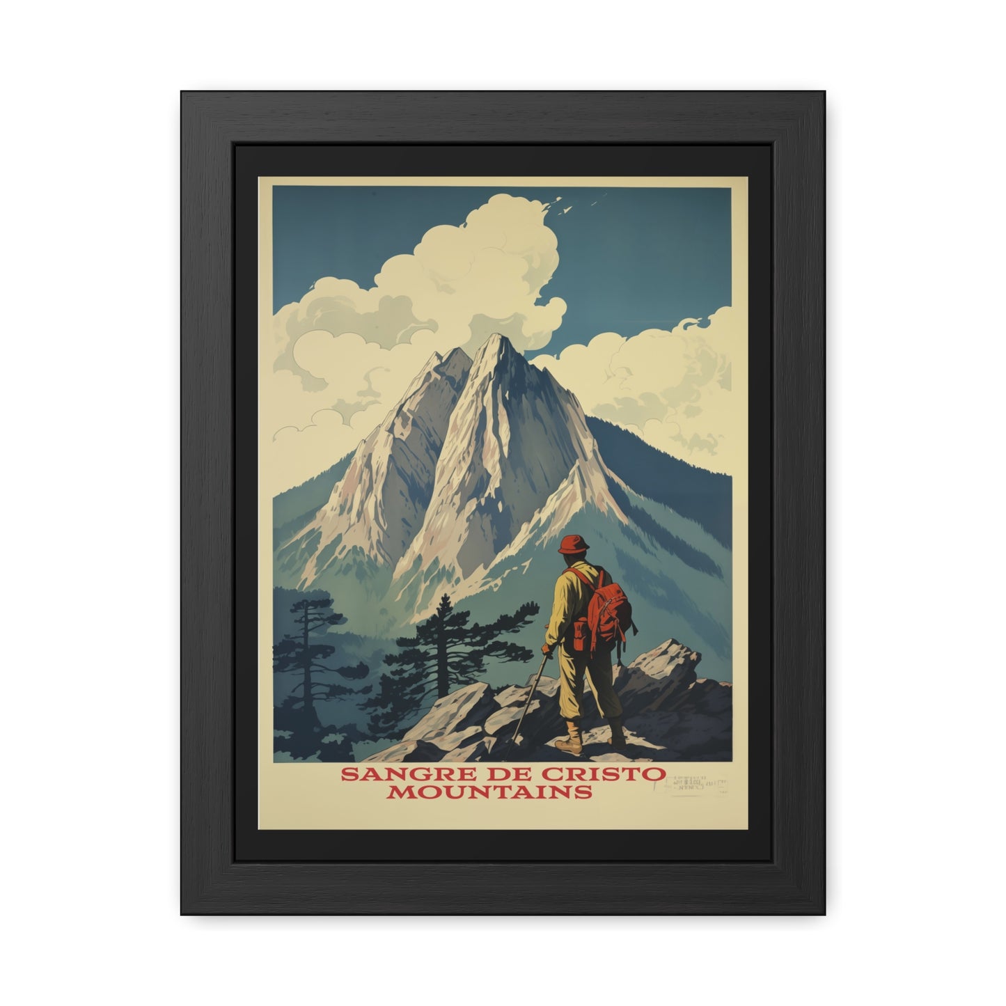 Vintage Colorado Poster - Sangre de Cristo Mountains in Southern Colorado Art Framed Posters