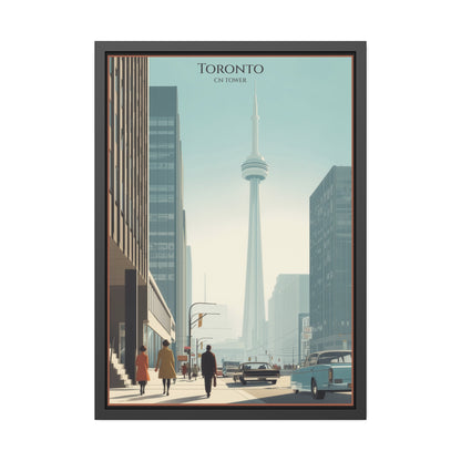 Toronto CN Tower Framed Poster — Vintage Cityscape Wall Art