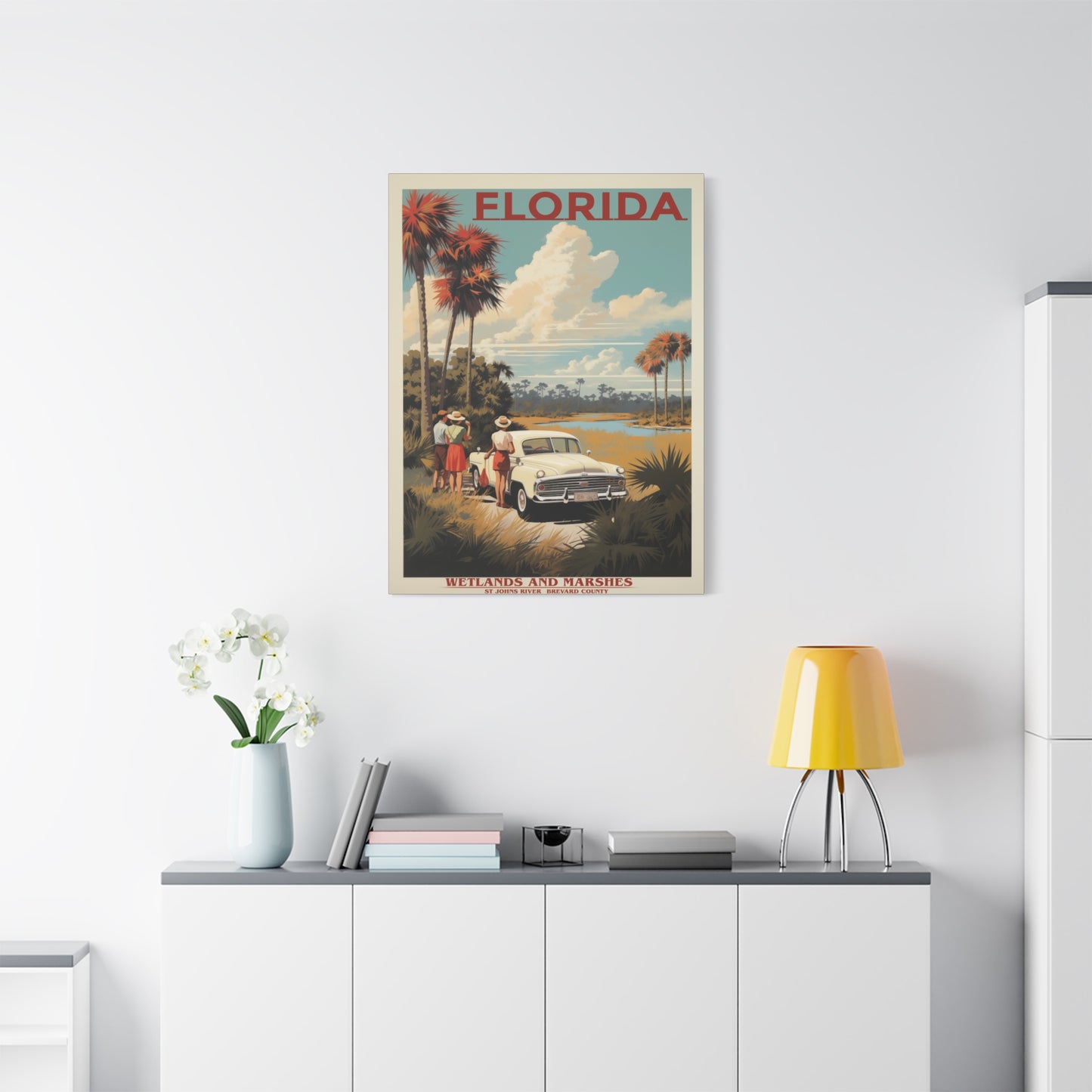 Florida Wetlands St. Johns River Vintage Canvas | Stretched Canvas
