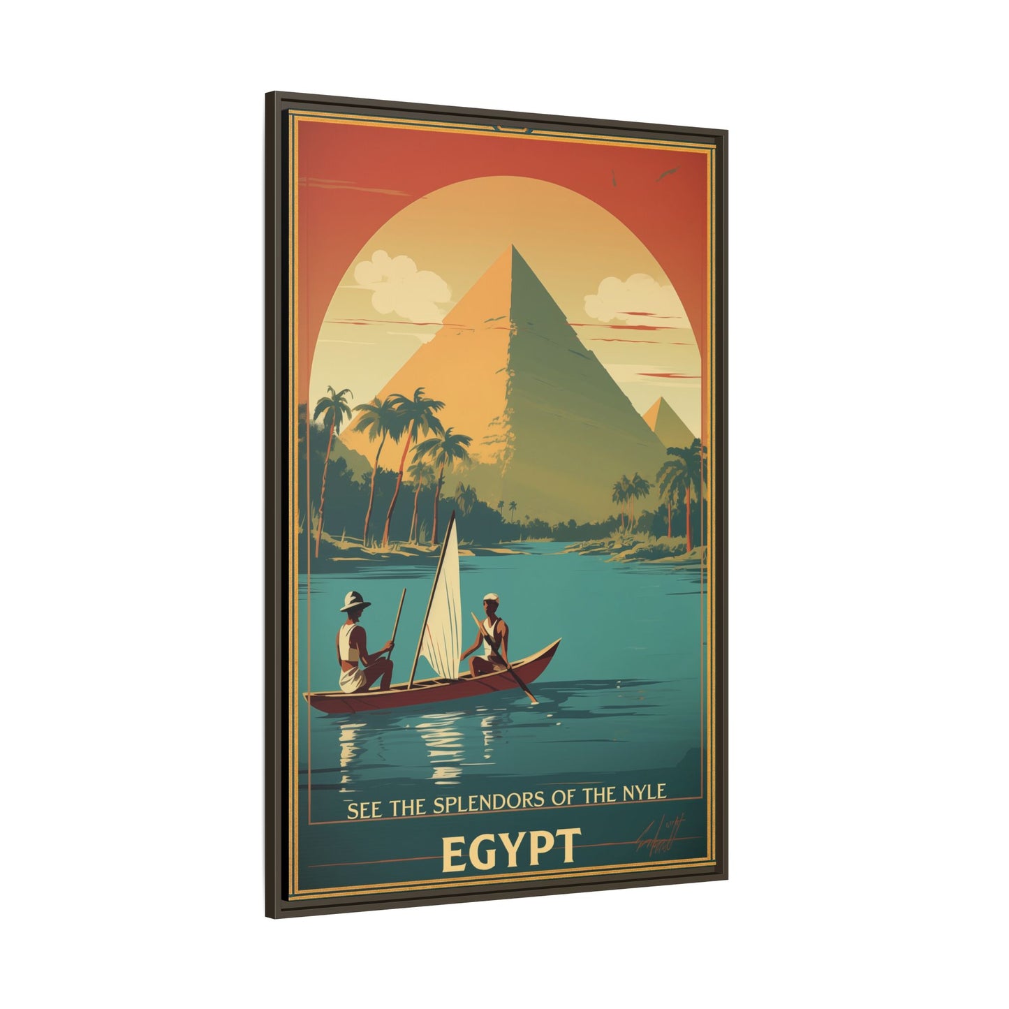 See the Splendors of the Nile — Egypt Vintage Matte Canvas Framed