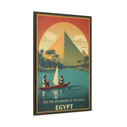 See the Splendors of the Nile — Egypt Vintage Matte Canvas Framed