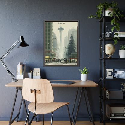 Seattle Vintage Travel Poster — Framed Paper Poster