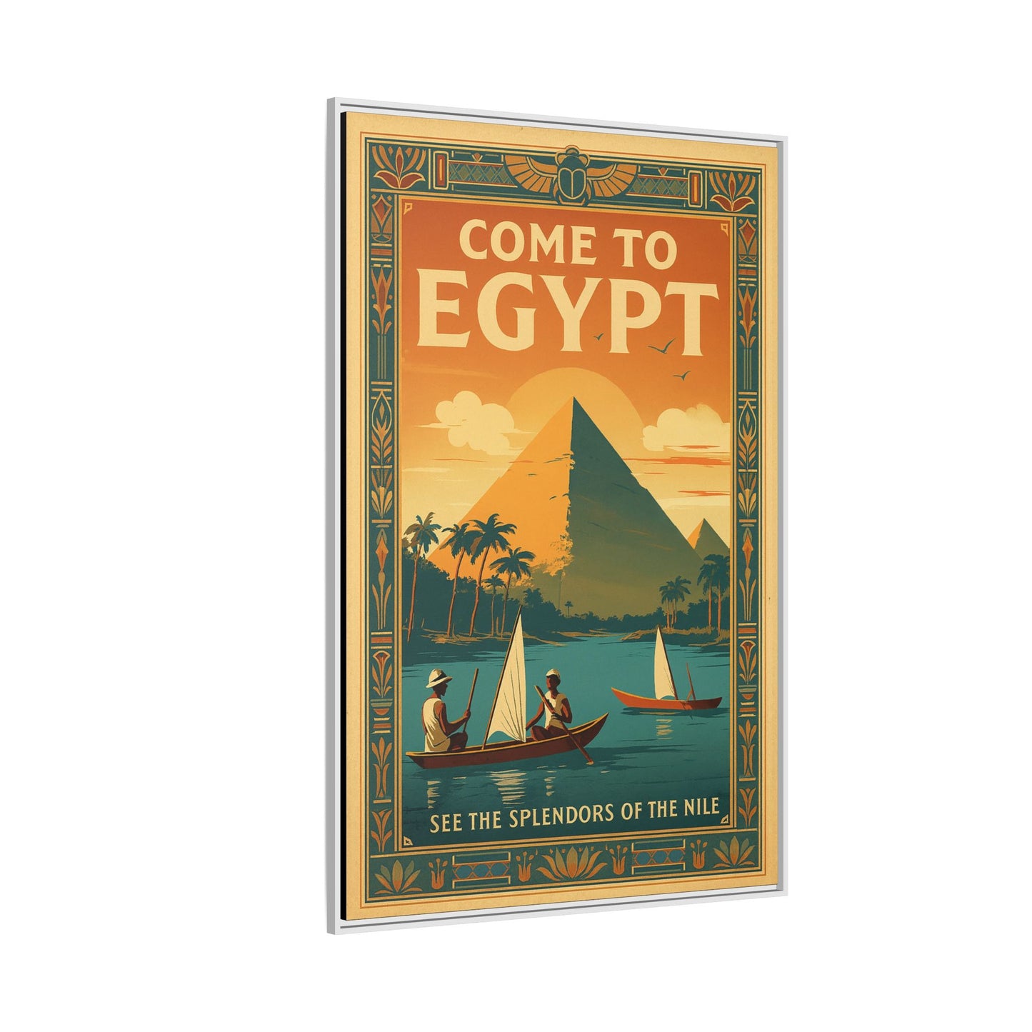 Come to Egypt — Vintage Nile Matte Canvas Print (Framed)