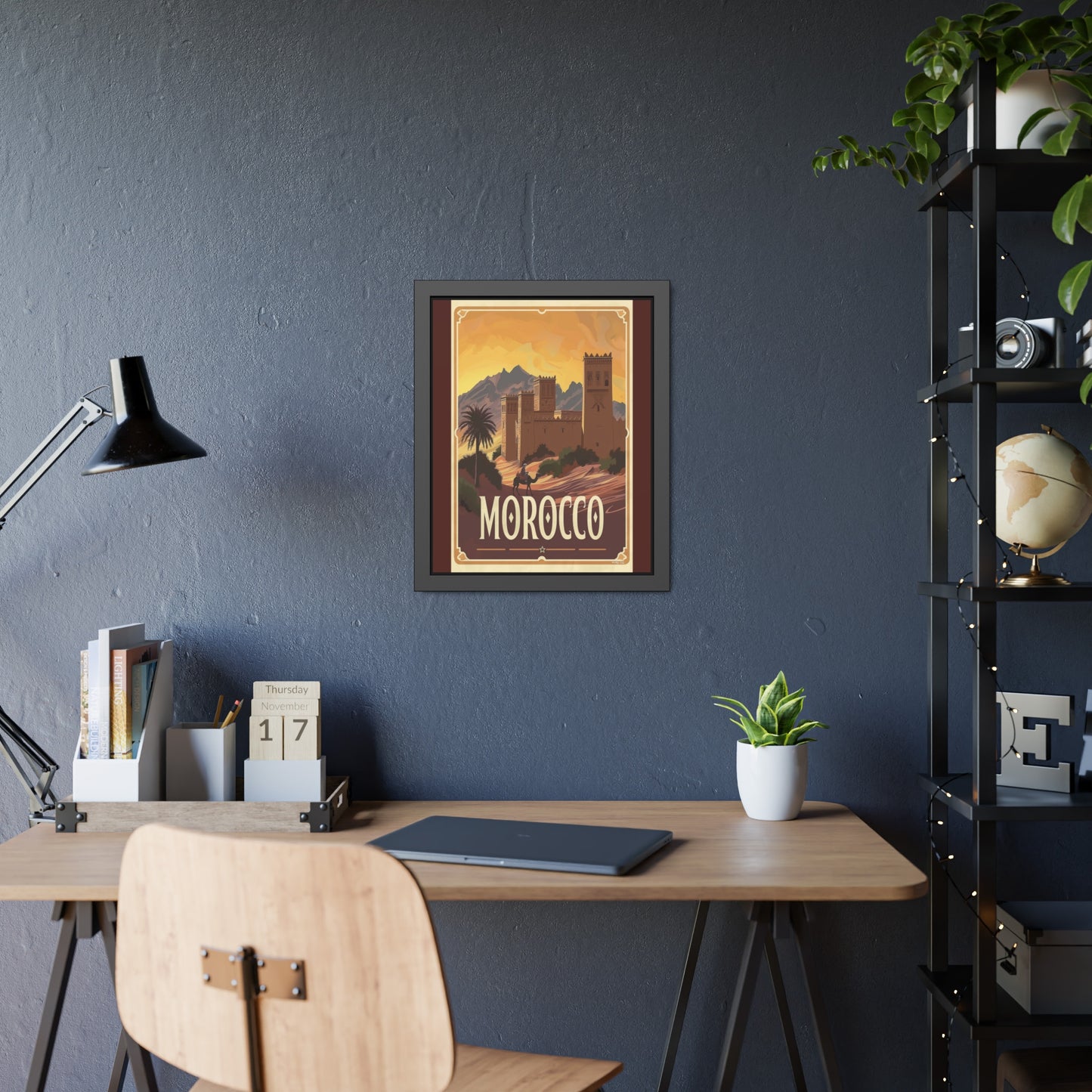Morocco Vintage Travel Poster — Framed Paper Poster