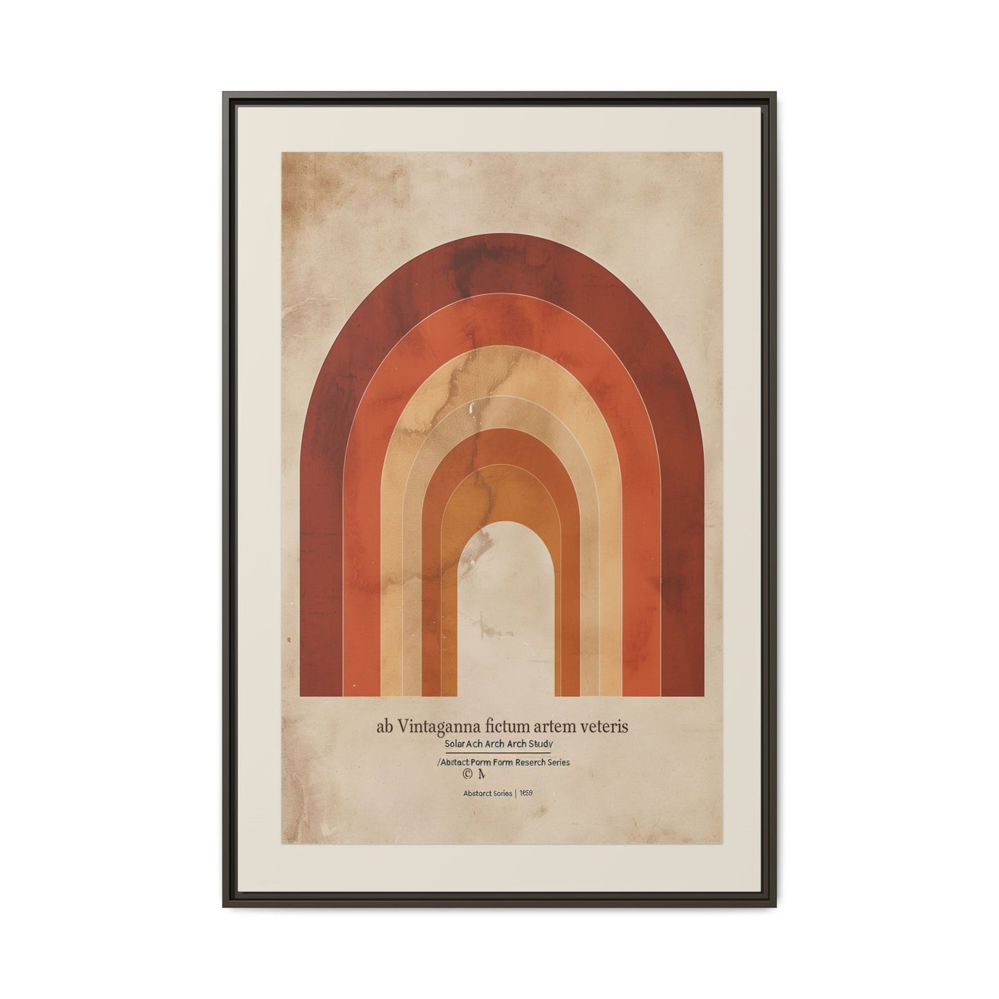 Framed Matte Canvas Wall Art - Retro Rainbow Design