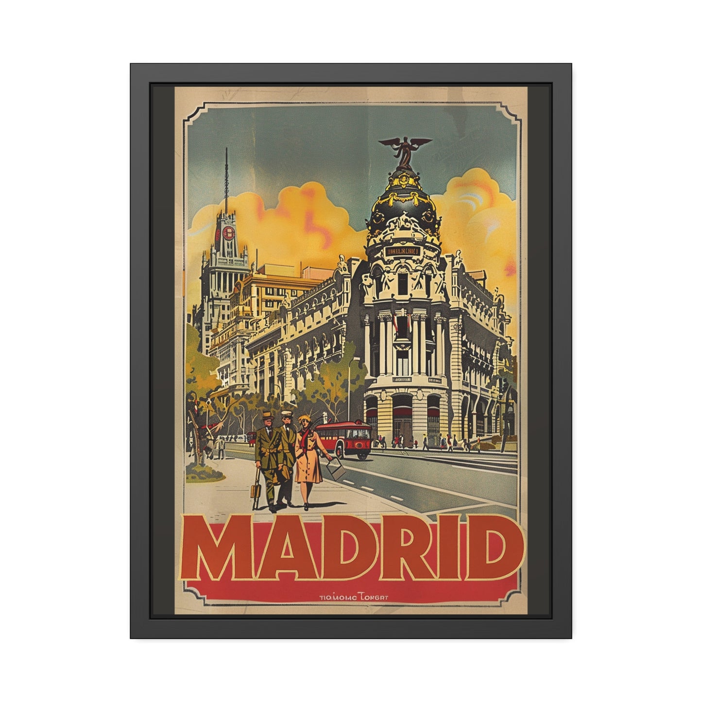 Madrid Vintage Travel Poster — Framed Paper Poster