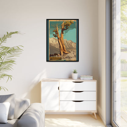 Bristlecone Pine Forest Vintage Art Print — Framed Matte Canvas
