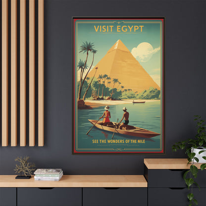 See the Wonders of the Nile — Egypt Nile Vintage Matte Canvas Framed Print
