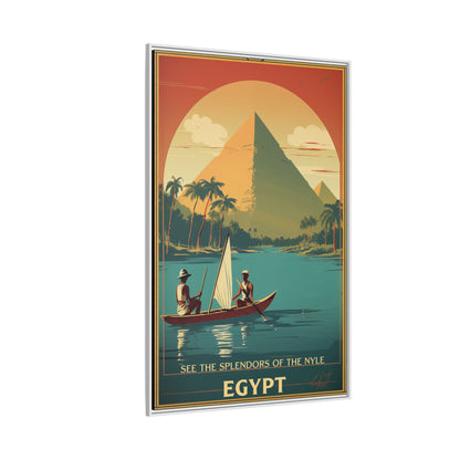 See the Splendors of the Nile — Egypt Vintage Matte Canvas Framed