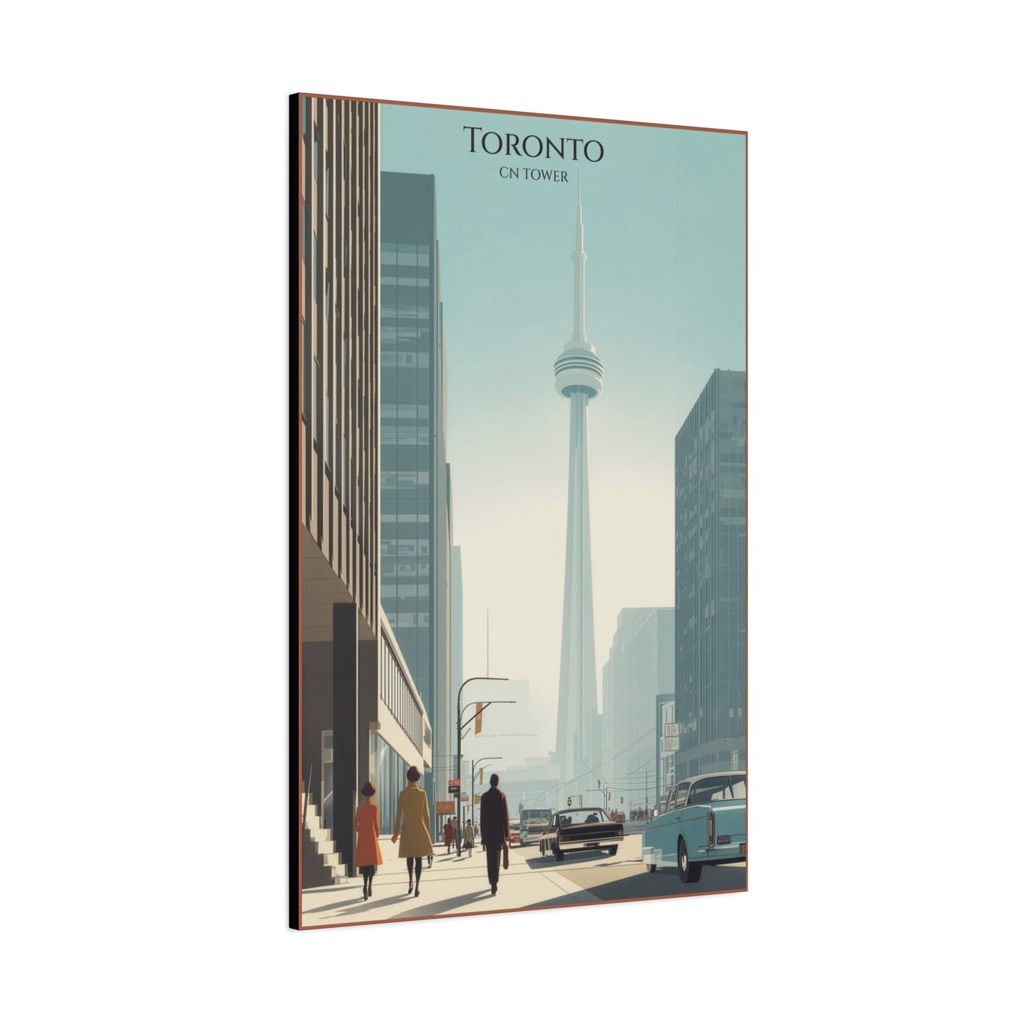 Toronto CN Tower Matte Canvas Print — Vintage Cityscape Wall Art