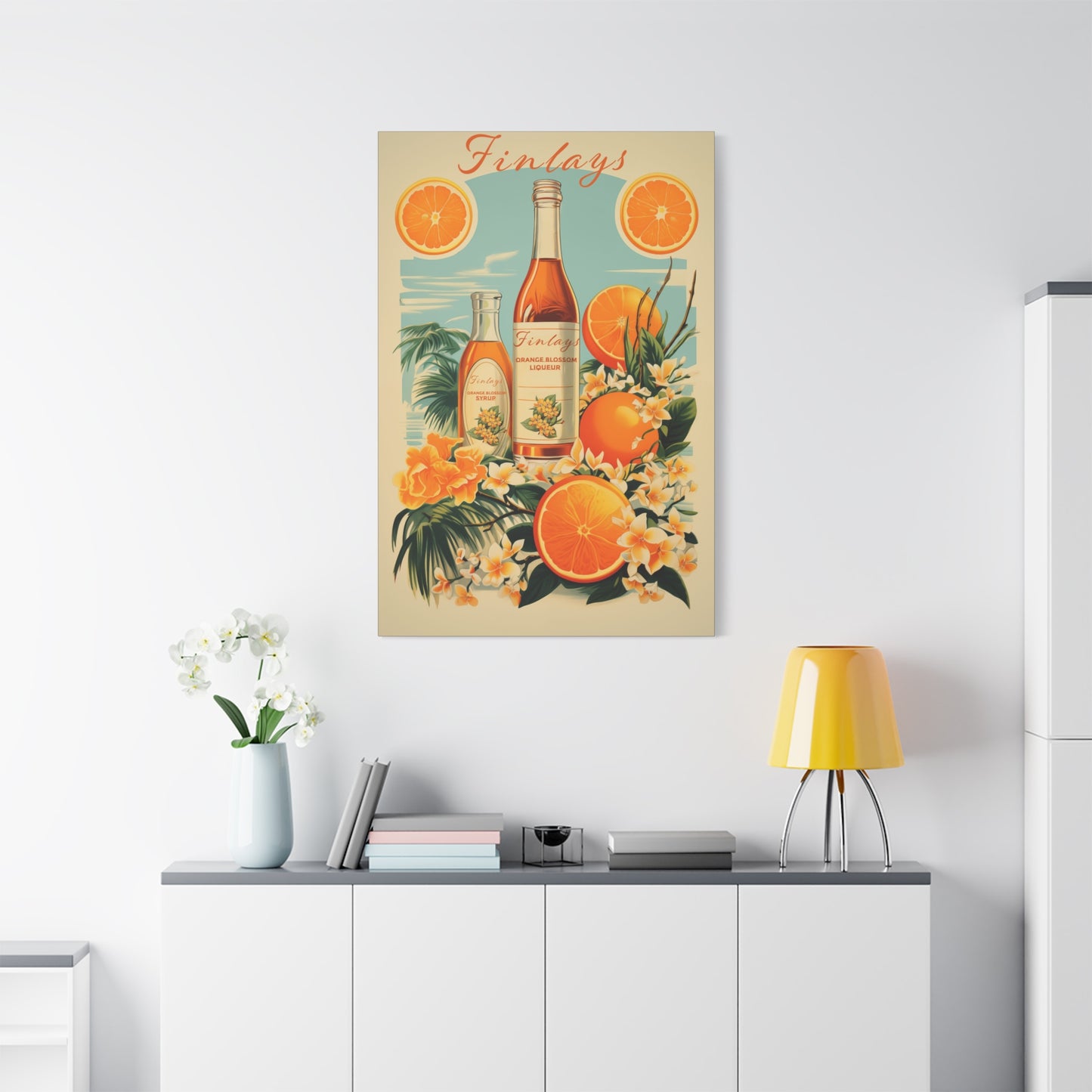 "Vintage Finlay’s Orange Blossom Liqueur Poster - Matte Canvas Stretched Wall Art" Matte Canvas, Stretched, 1.25"