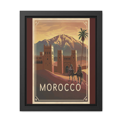 Framed Morocco Travel Poster — Vintage Desert Wall Art_M
