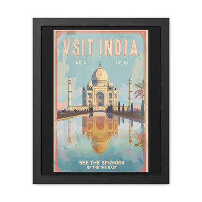 Vintage India Travel Poster — “See the Splendor of the East” | Framed Wall Art by Vintageanna