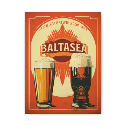 "Vintage Baltasea Brewing Poster - Baltic Sea Brewing Company Frameless Stretched Matte Canvas" Matte Canvas, Stretched, 1.25"