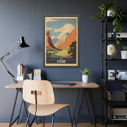 Utah Vintage Travel Poster — Framed Wall Art