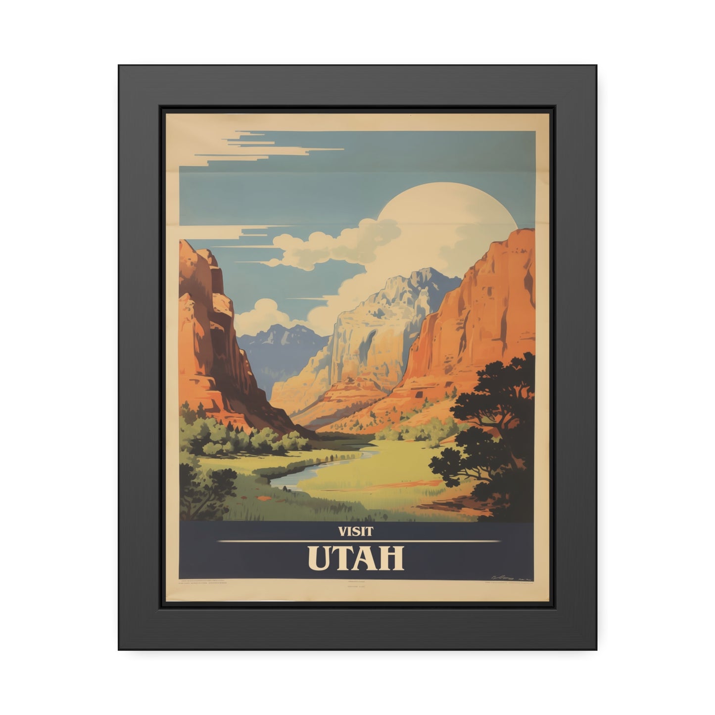 Utah Vintage Travel Poster — Framed Wall Art