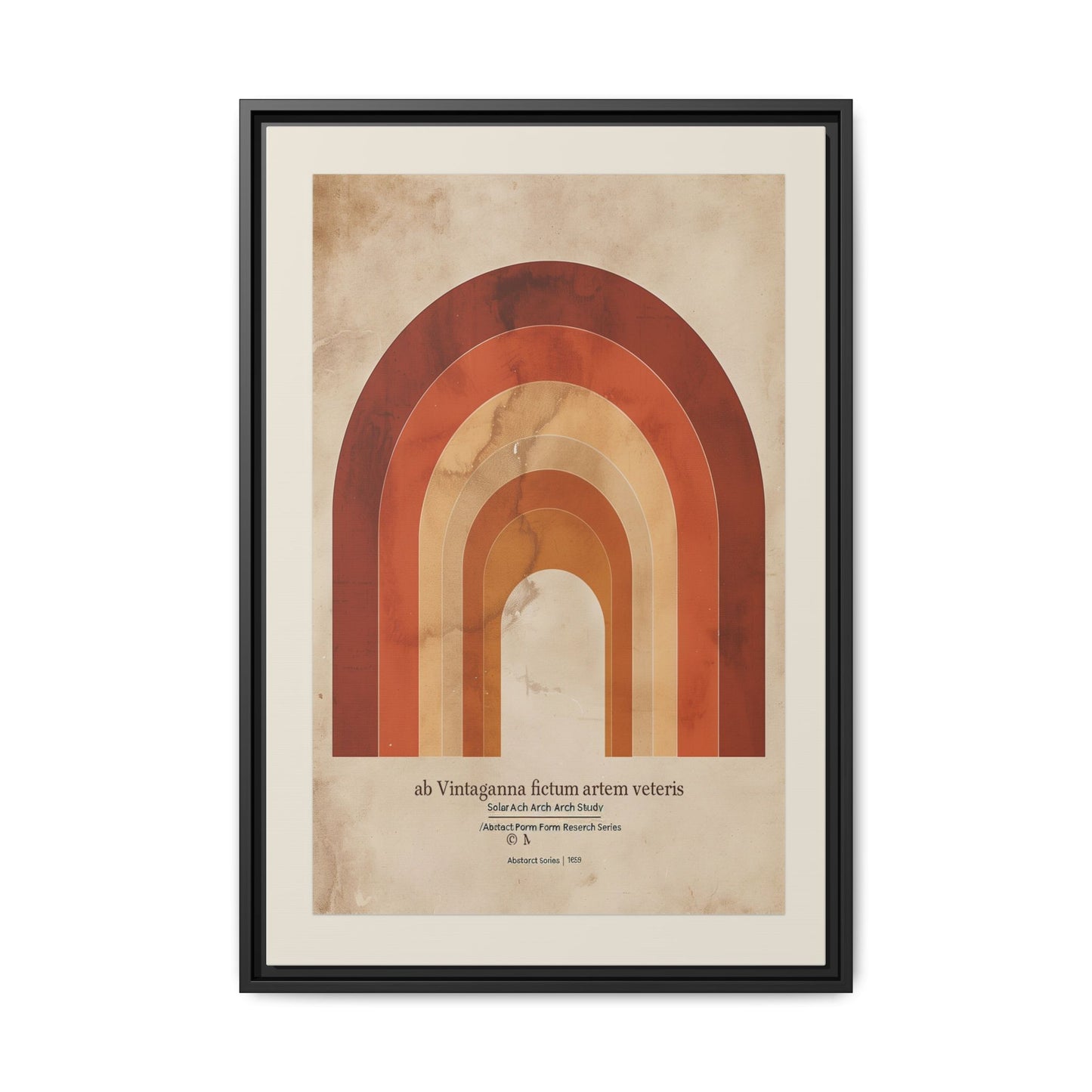 Framed Matte Canvas Wall Art - Retro Rainbow Design