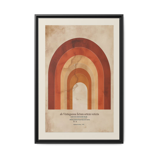 Framed Matte Canvas Wall Art - Retro Rainbow Design