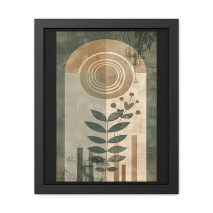 Modern Botanical Framed Poster | Minimalist Nature Wall Art Print, Contemporary Green Home Décor & Gift for Plant Lovers