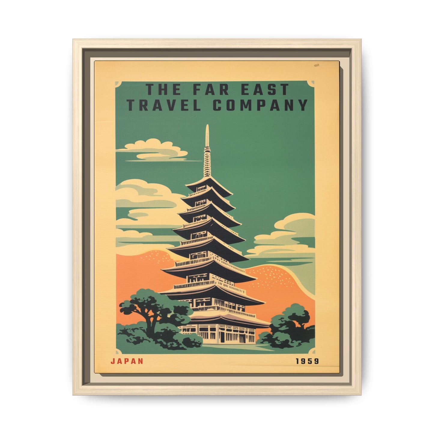 Japan Pagoda Vintage Poster | Museum-Quality Fine Art Print