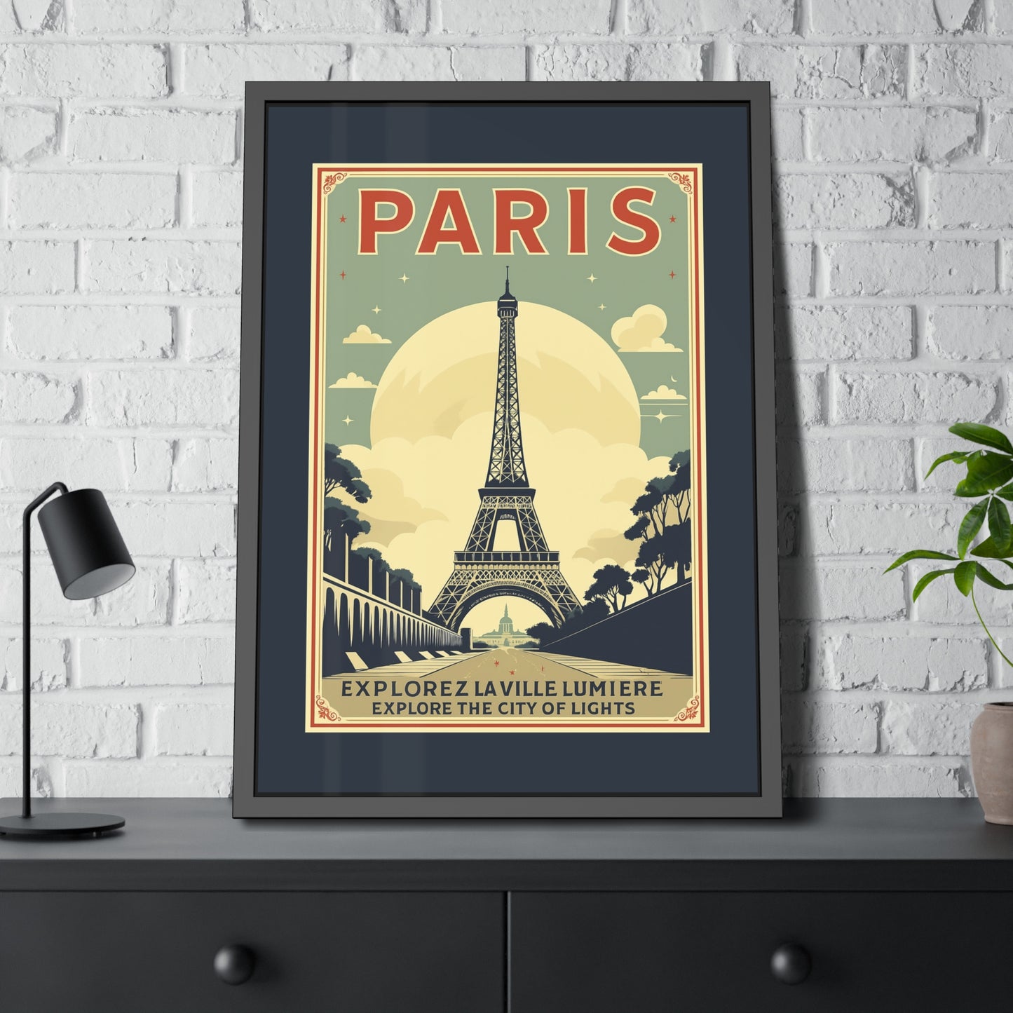 Paris Travel Poster Framed Print — Explorez La Ville Lumière Vintage Wall Art