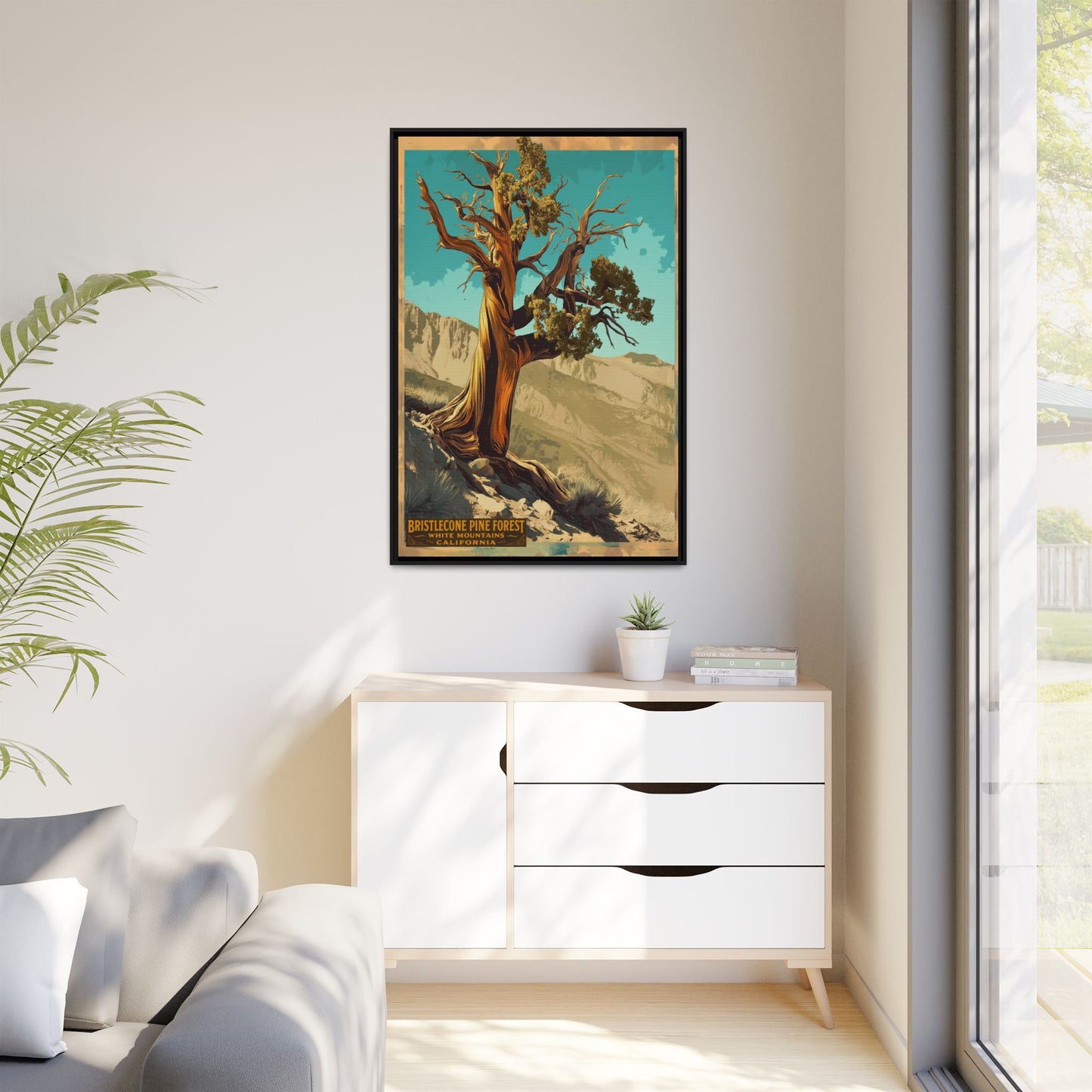 Bristlecone Pine Forest Framed Canvas Print — Vintage National Park Travel Poster