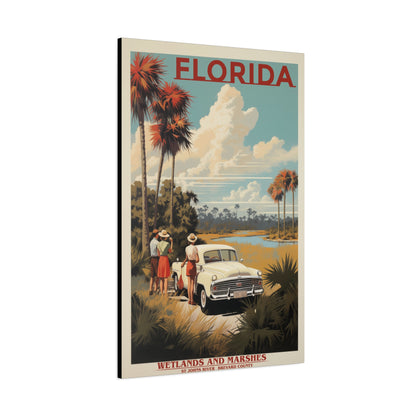 Florida Wetlands St. Johns River Vintage Canvas | Stretched Canvas