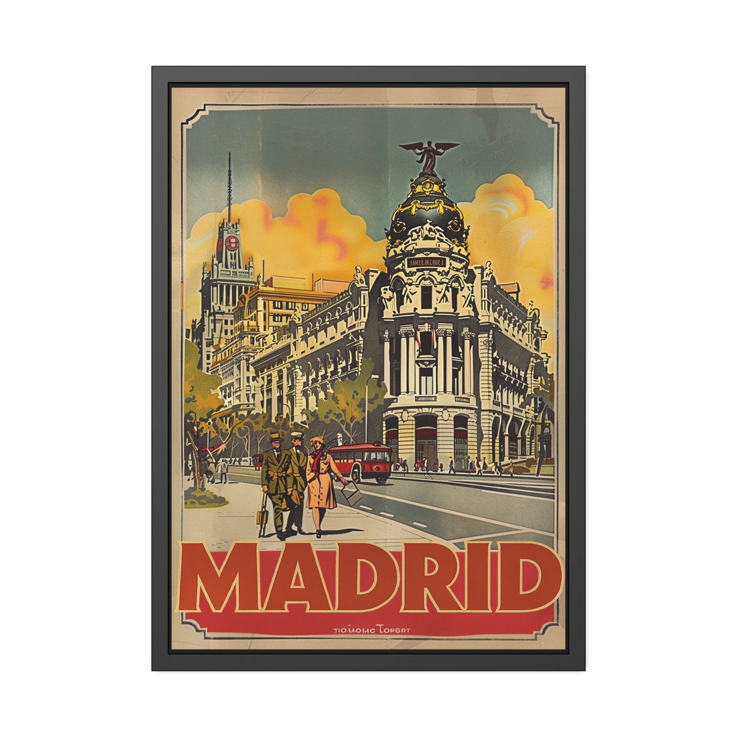Madrid Vintage Travel Poster — Framed Paper Poster
