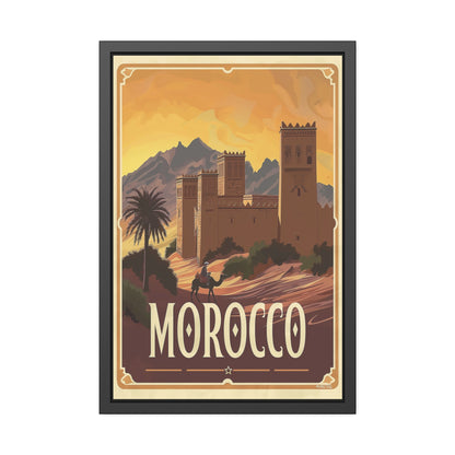 Morocco Vintage Travel Poster — Framed Paper Poster